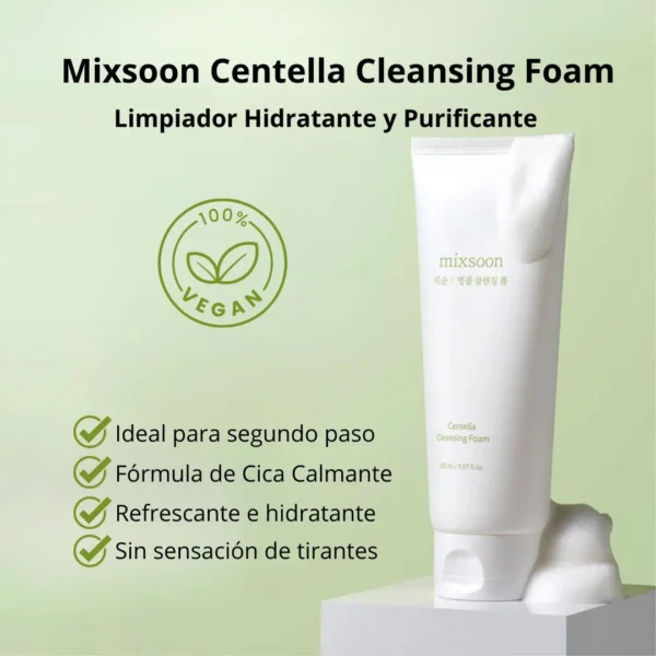 Mixsoon Limpiador “Centella Cleansing Foam” 150ml - Imagen 6