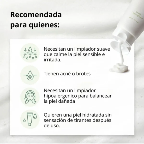 Mixsoon Limpiador “Centella Cleansing Foam” 150ml - Imagen 5