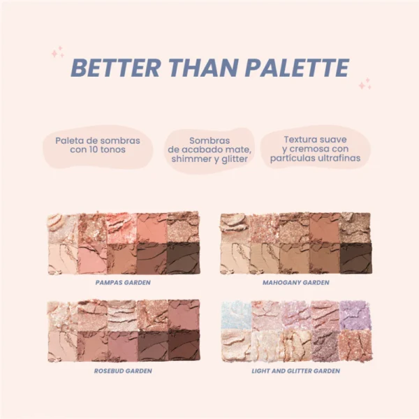 Rom&nd Better Than Palette, 00 LIGHT AND GLITTER  GARDEN - Imagen 2