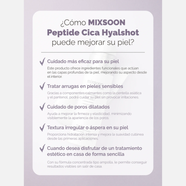 Mixsoon Mixsoon Serum “Peptide Cica Hyal shot” 50ml - Imagen 5