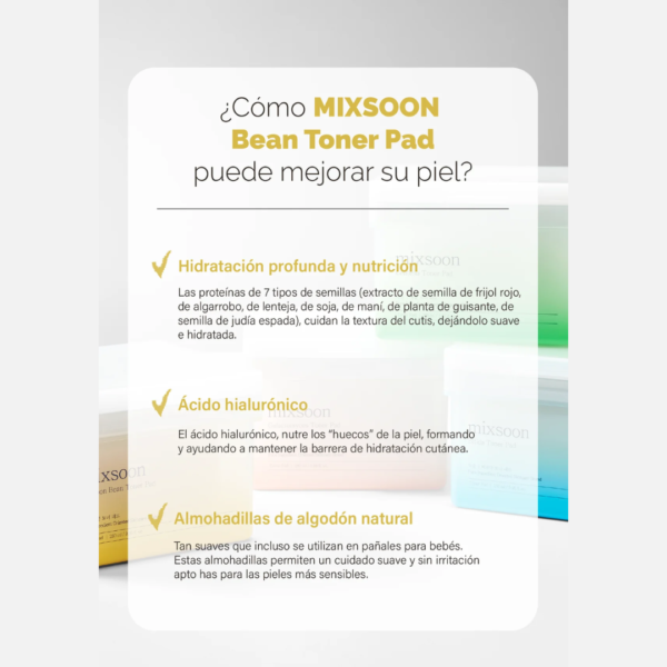Mixsoon, Almohadillas de tónico “Bean Toner Pad” 70ea (280ml) - Imagen 4