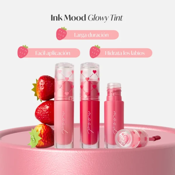 Peripera Tinta “Ink Mood Glowy Tint – Soft Berry” 30 happy berry - Imagen 7