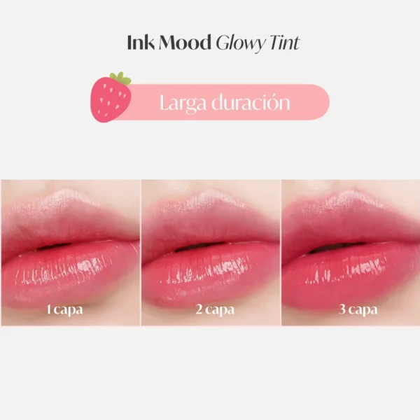 Peripera Tinta “Ink Mood Glowy Tint – Soft Berry” 30 happy berry - Imagen 6