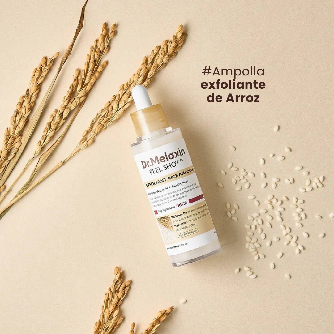 DR.MELAXIN «PEEL SHOT EXFOLIATING WHITE RICE AMPOULE 80ml» - Imagen 2