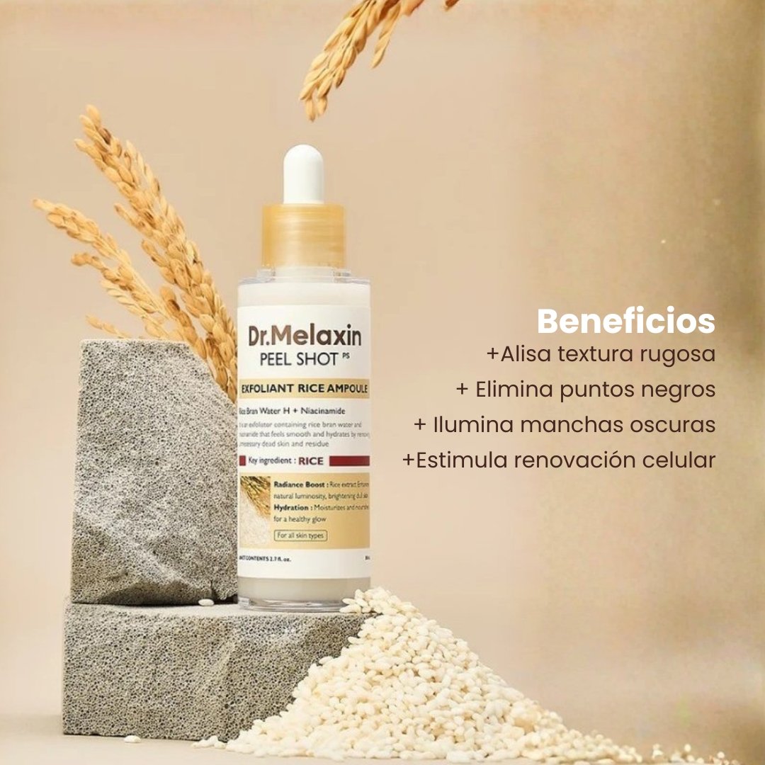 DR.MELAXIN «PEEL SHOT EXFOLIATING WHITE RICE AMPOULE 80ml» - Imagen 4