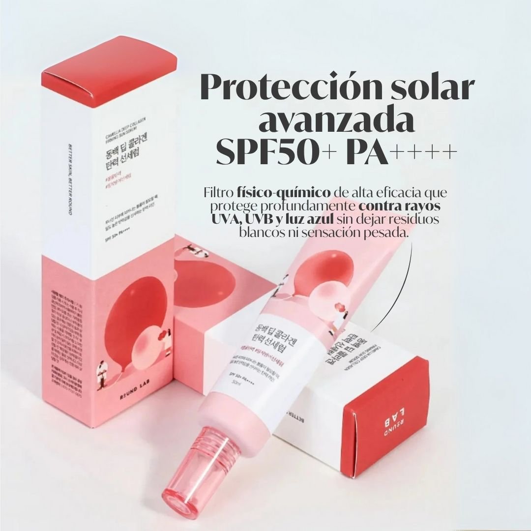 ROUND LAB «Camellia Deep Collagen Firming Sun Serum 50 ml, - Imagen 2